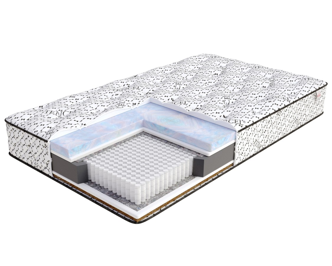 Materac micropocketowy LUNARI pianka visco, kokos - 180 x 200 - 24 cm