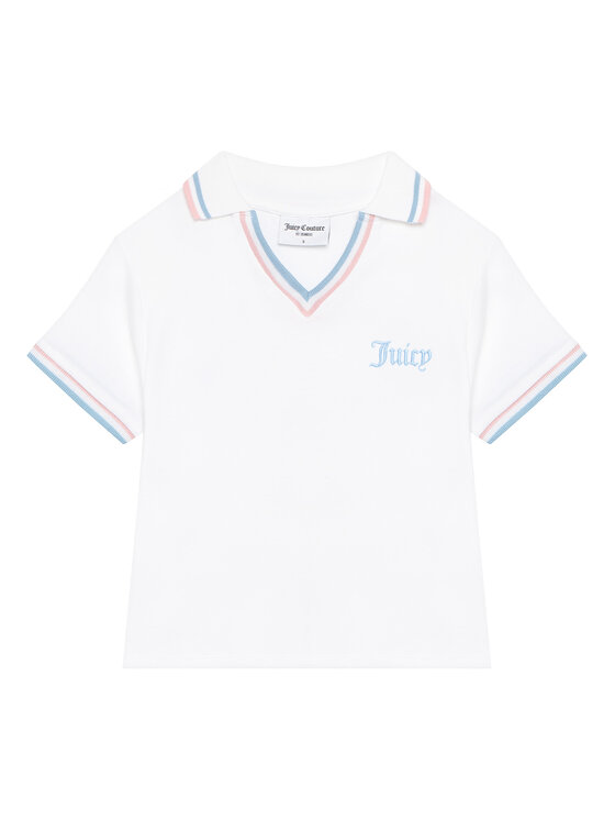 Juicy Couture Polo JCWCT225355 Biały Regular Fit