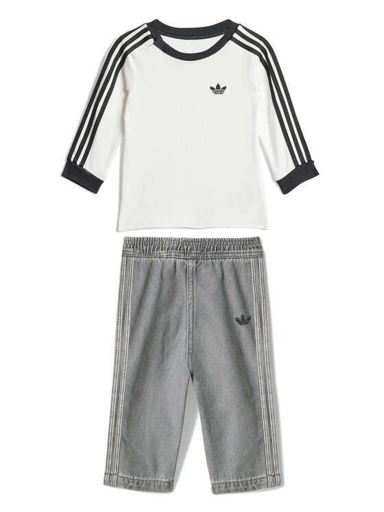 adidas Komplet bluzka i spodnie Denim JW5312 Biały Regular Fit