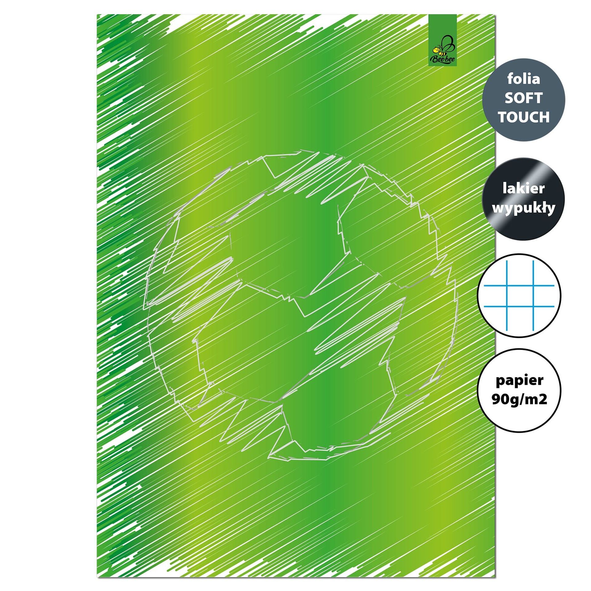 Zeszyt A4 32 kartki w kratkę 90g Piłka zielona