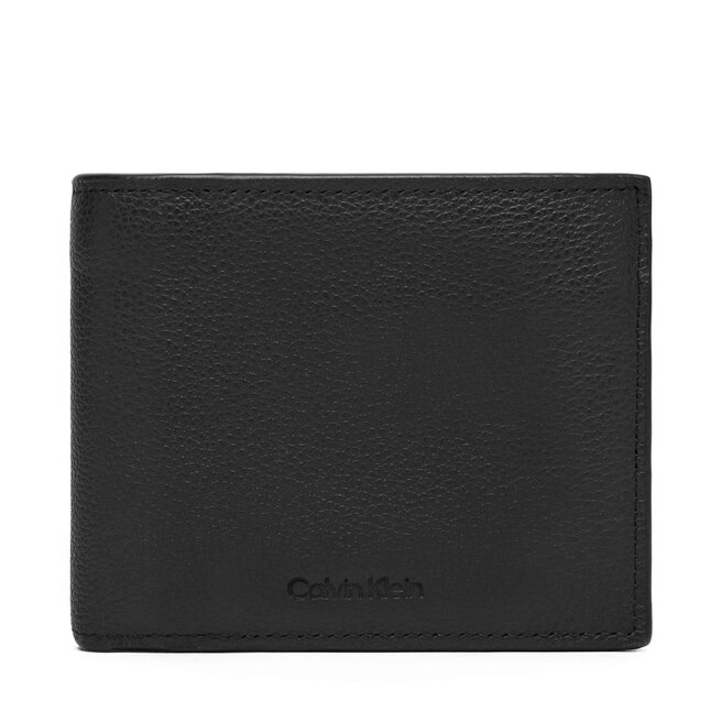 Duży Portfel Męski Calvin Klein Micropebble Billfold W Coin LV04D1033G Czarny
