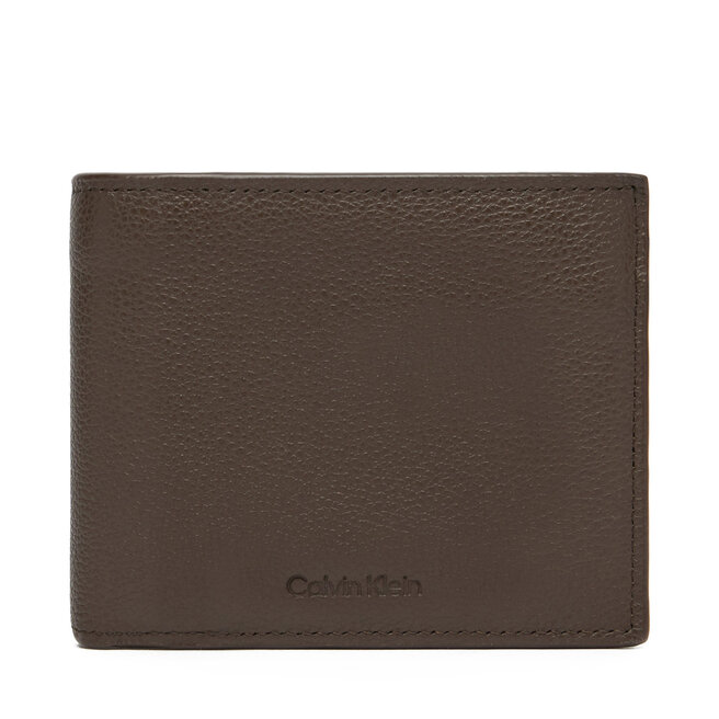 Duży Portfel Męski Calvin Klein Micropebble Billfold W Coin LV04D1033G Brązowy