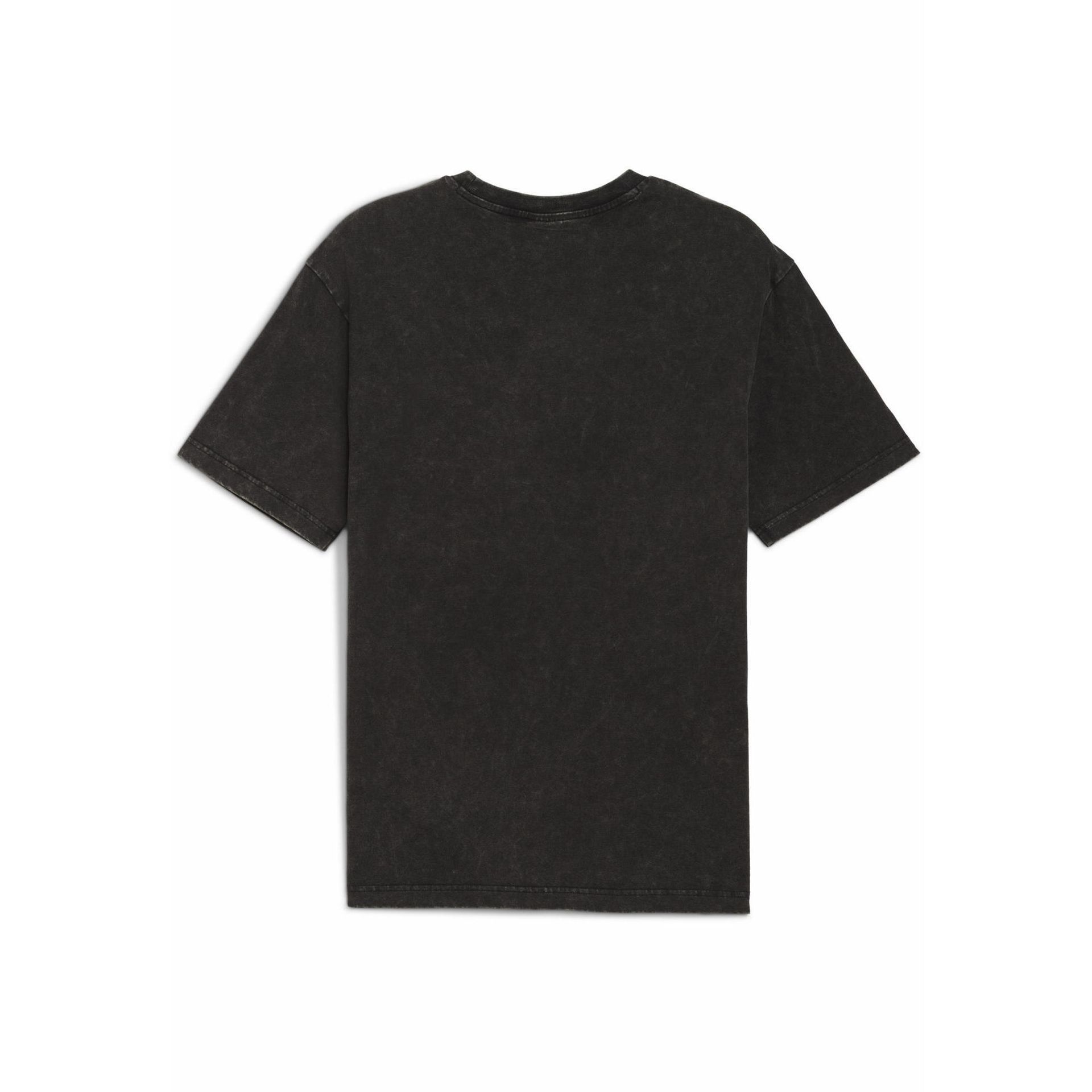 Męska koszulka Essentials Elevated o luźnym kroju z efektem sprania PUMA Black