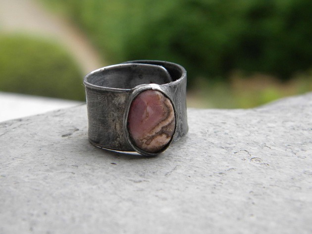 Rodochrozyt - pierścionek