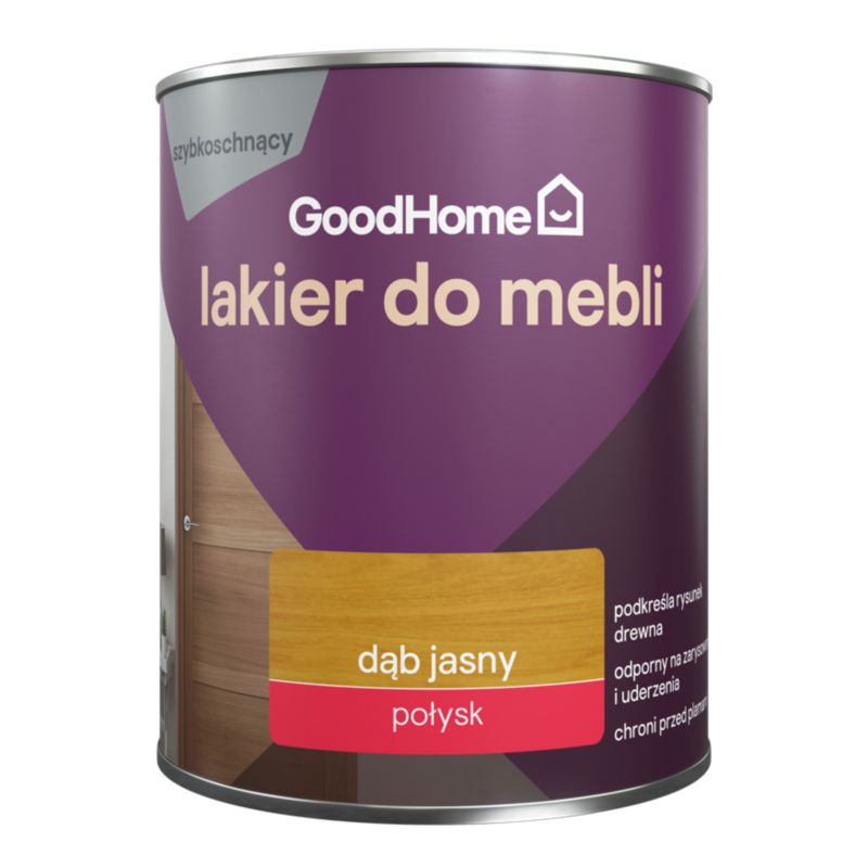 GoodHome Lakier do mebli dąb jasny połysk 0,75 l