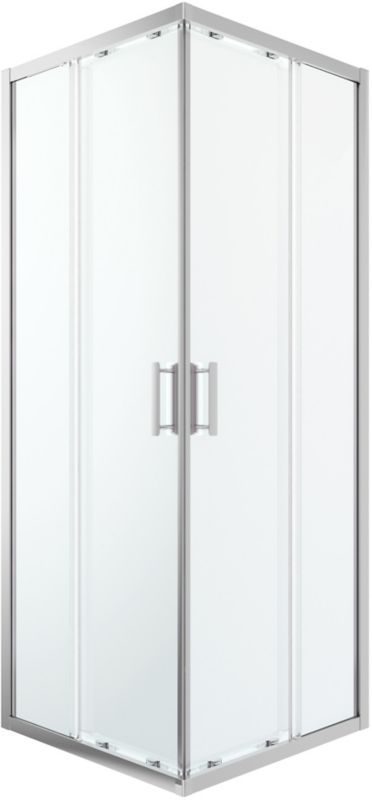 GoodHome Kabina prysznicowa kwadratowa Beloya 80 x 80 x 195 cm chrom/transparentna