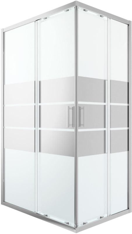 GoodHome Kabina prysznicowa prostokątna Beloya 80 x 120 x 195 cm chrom/szkło lustrzane