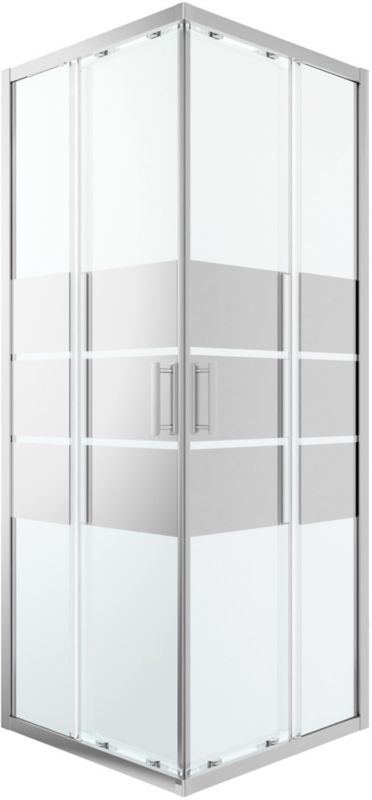 GoodHome Kabina prysznicowa kwadratowa Beloya 80 x 80 x 195 cm chrom/szkło lustrzane