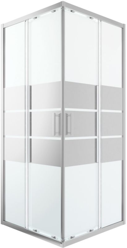 GoodHome Kabina prysznicowa kwadratowa Beloya 90 x 90 x 195 cm chrom/szkło lustrzane