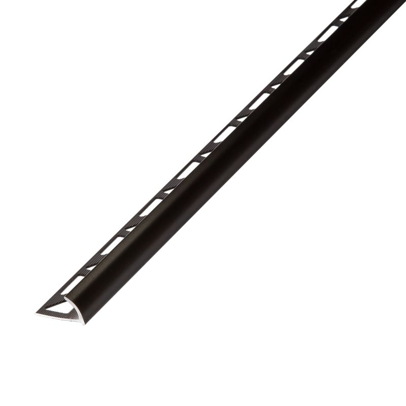 Diall Profil krawędziowy owalny aluminiowy 12,5 mm czarny 2,5 m
