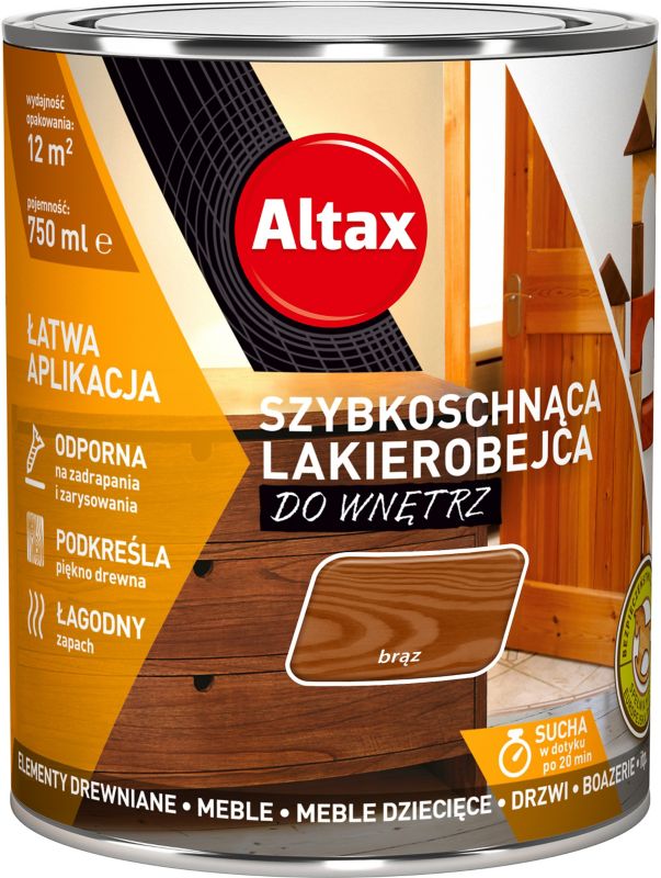 Altax Lakierobejca szybkoschnąca do wnętrz brązowa 0,75 l