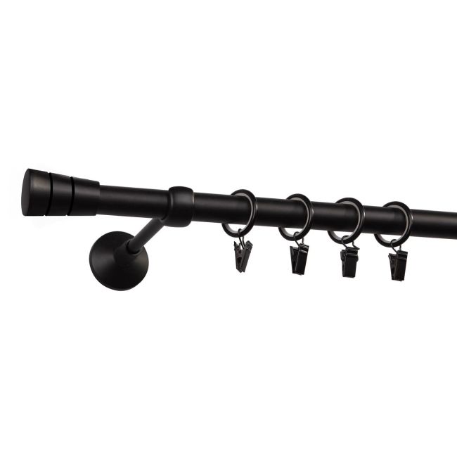 Karnisz pojedynczy Siena 19 mm 240 cm czarny