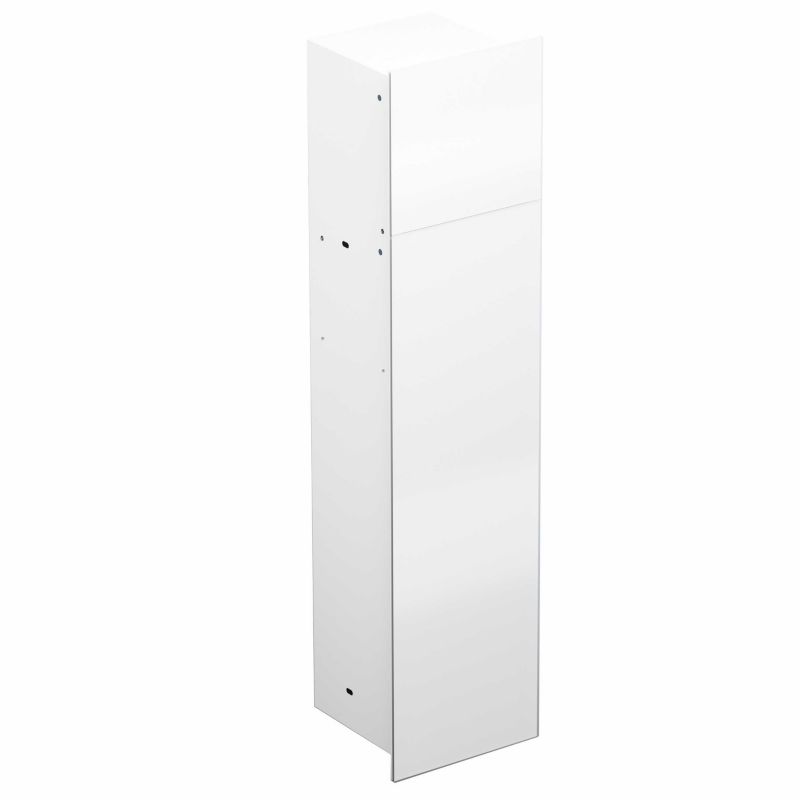 Schowek WC do zabudowy stal drzwi białe prawe