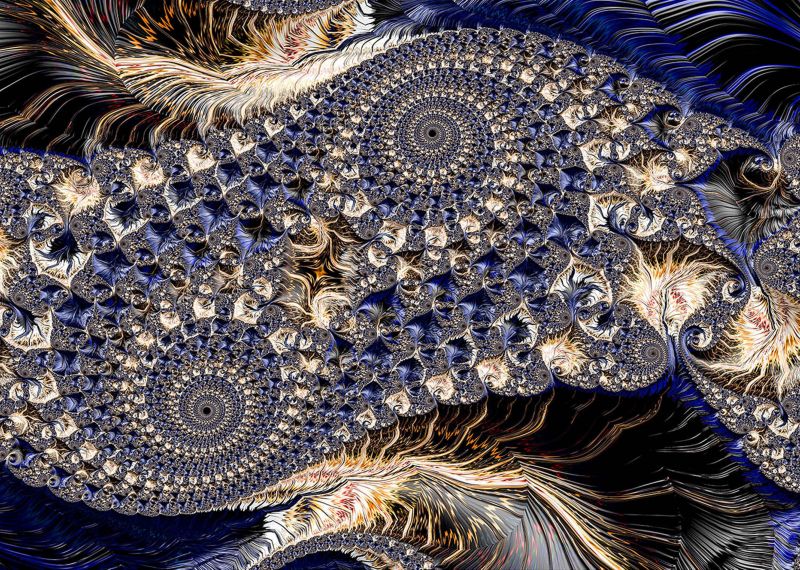 Obraz Glasspik Gold Fractal 80 x 120 cm