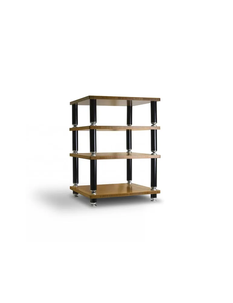 Norstone Stabbl 60 cm Bamboo Black – kompaktowy stolik Hi‑Fi / AV, 4 półki, nośność do 50 kg Czarny