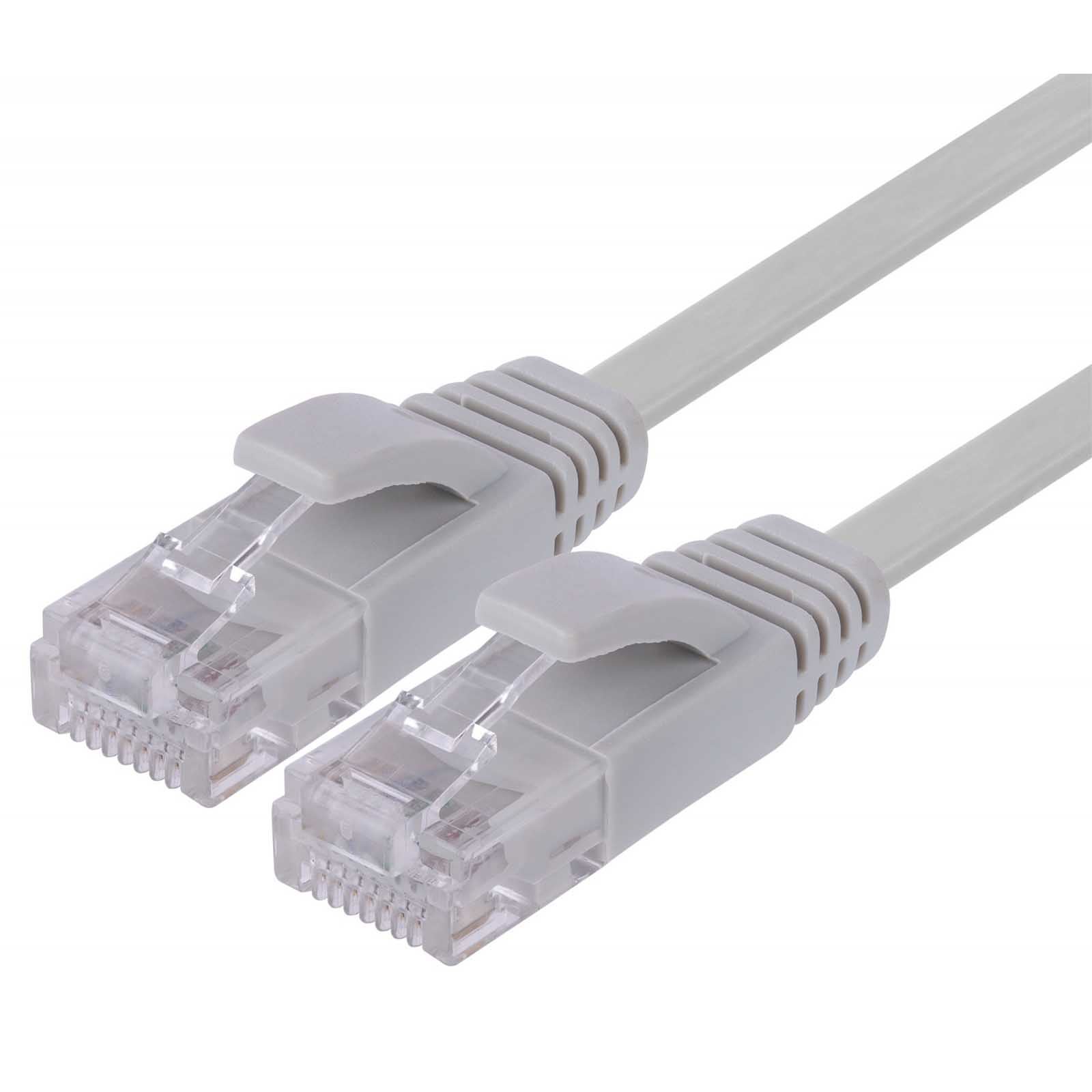 Patchcord UTP kat.6 0.25m, płaski (szary)