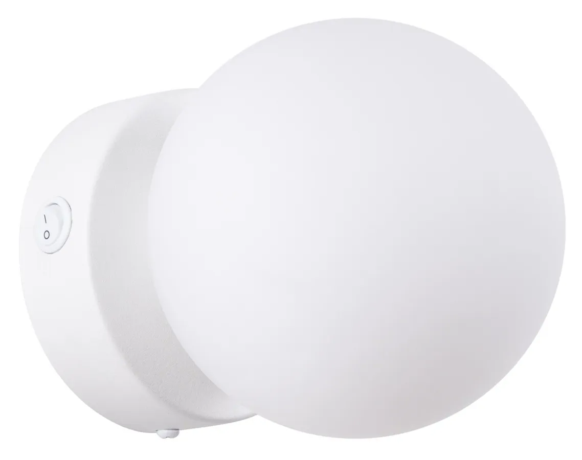 Biały minimalistyczny kinkiet ścienny ze szklanym kloszem - J116-Soho