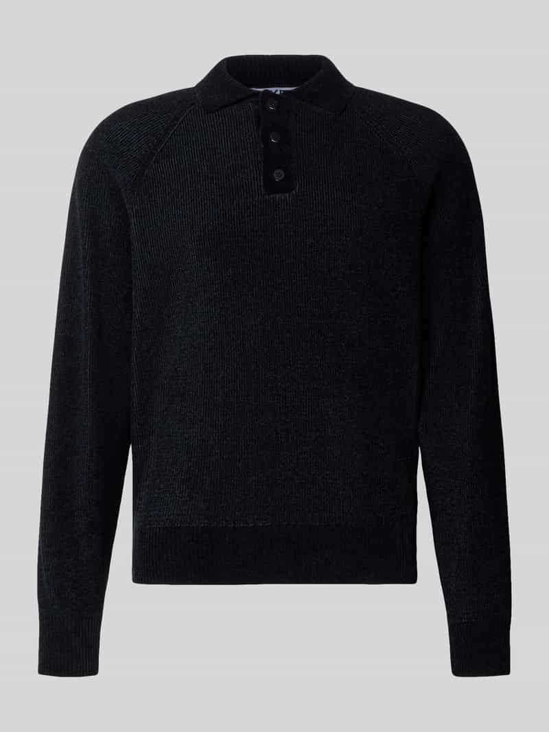 Sweter z dzianiny z kołnierzykiem polo