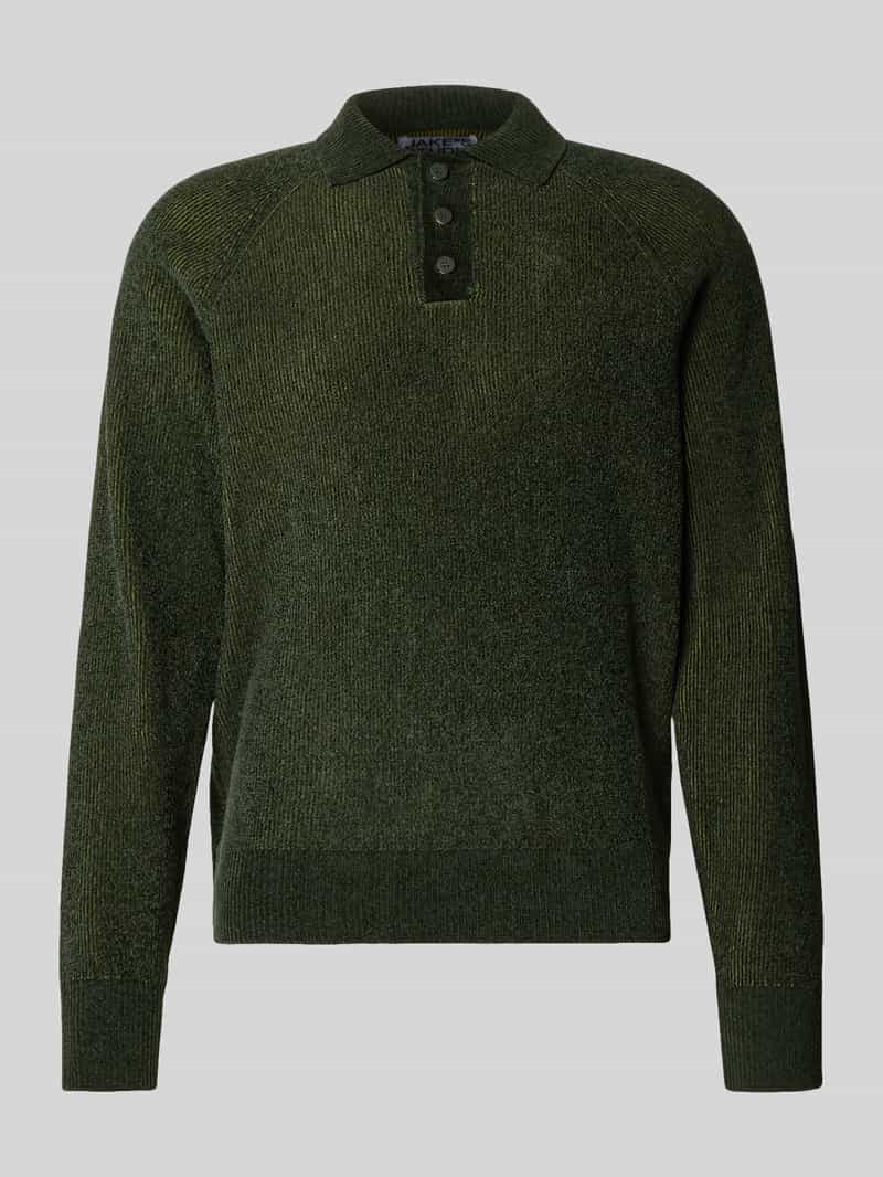 Sweter z dzianiny z kołnierzykiem polo