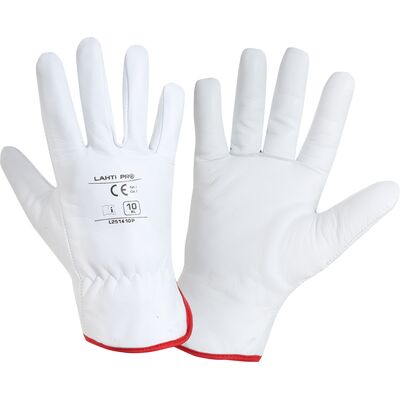 Rękawice ochronne ocieplane z koziej skóry LAHTI PRO białe 8