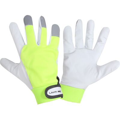 Rękawice ochronne z koziej skóry LAHTI PRO żółte 8