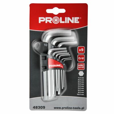 PROLINE Klucze imbusowe 9 sztuk komplet 1,5-10 mm