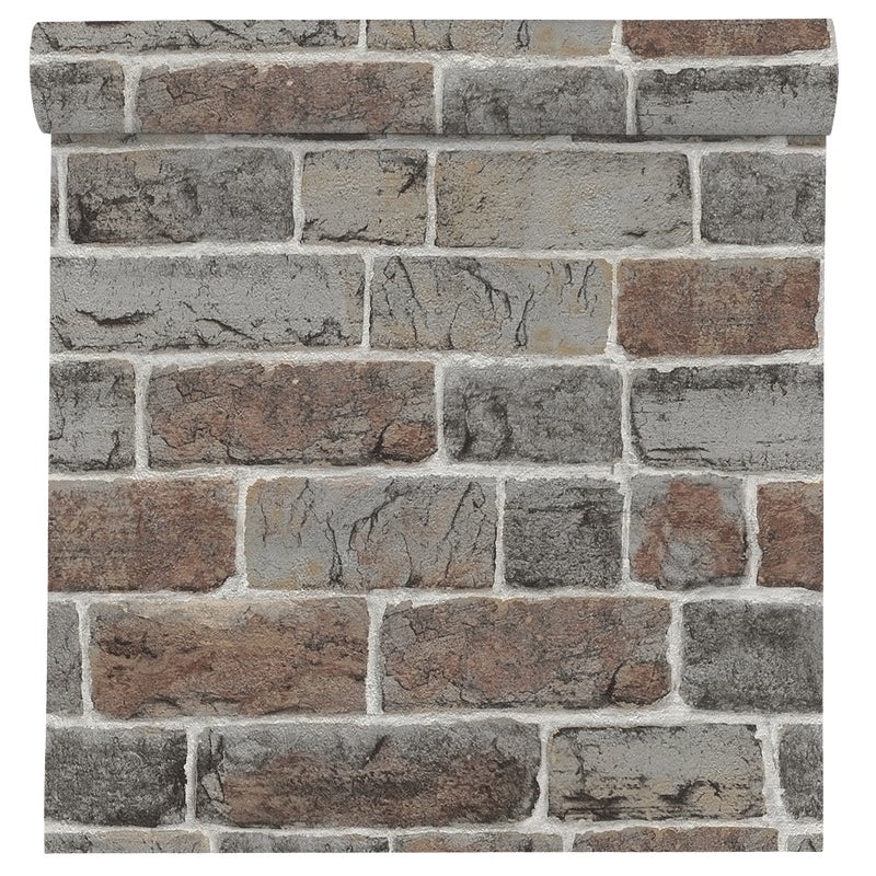 Tapeta Cegła Selection Paper 217339 brązowo-szara papierowa