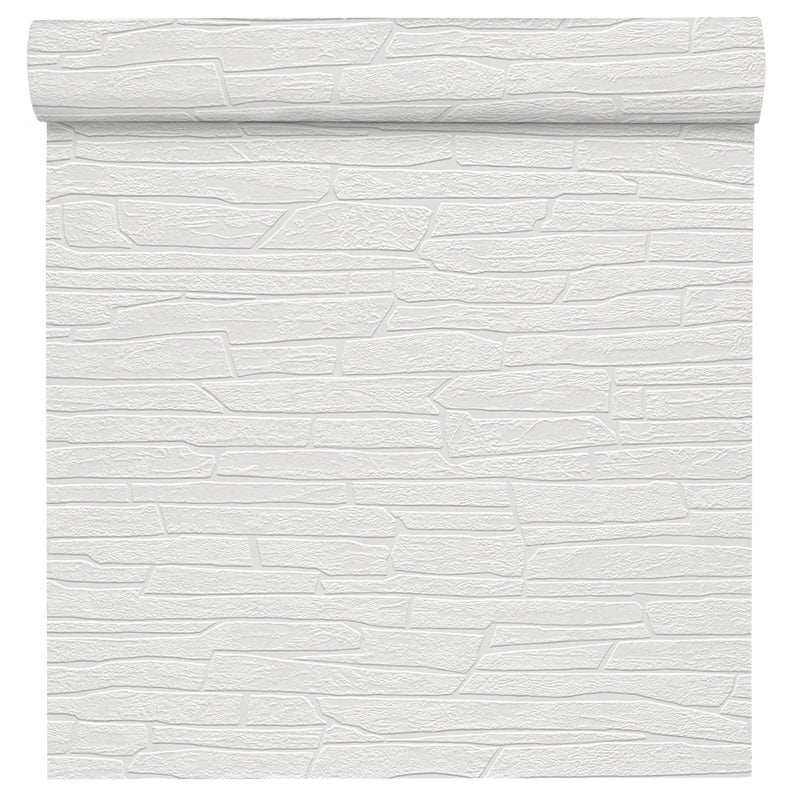 Tapeta do malowania imitacja kamienia biała winylowa na flizelinie
