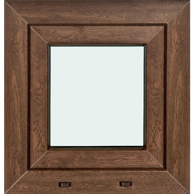 Okno PCV 2-szybowe fasadowe O1 Orzech 565x535 mm uchylne do wewnątrz