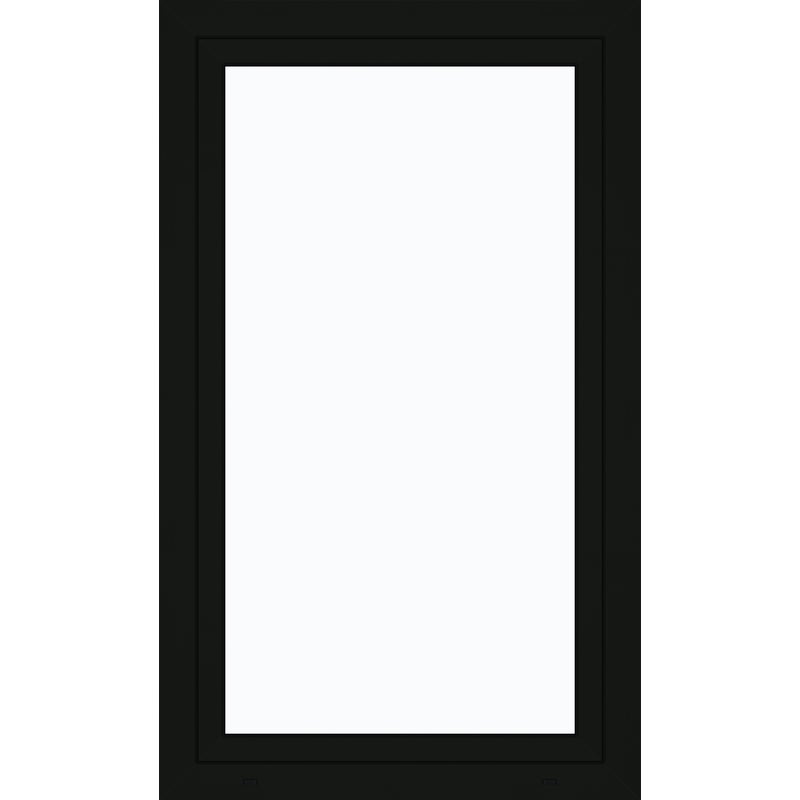 Okno PCV 3-szybowe fasadowe 85/O30 antracyt 865x1435 mm otwierane do wewnątrz prawe