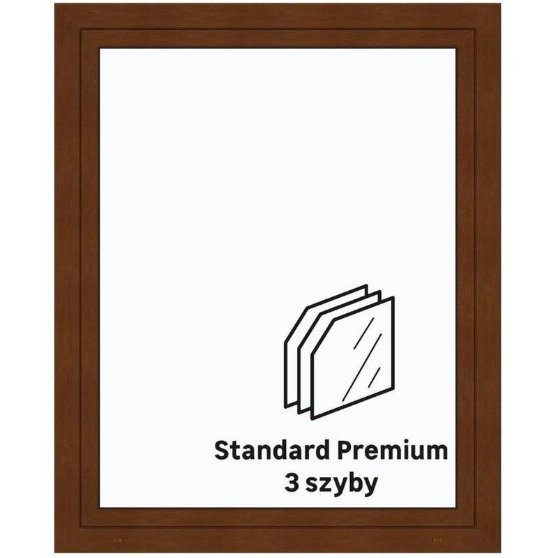 Okno PCV 3-szybowe fasadowe 85/O32 złoty dąb 1165x1435 mm otwierane do wewnątrz prawe