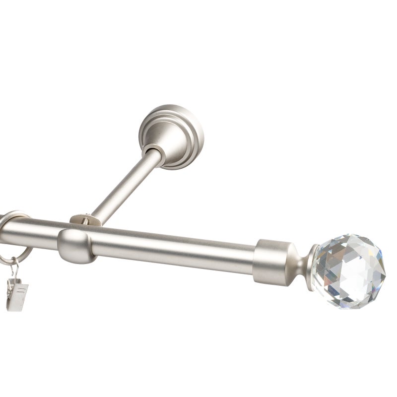 Karnisz Prado Crystal 240 cm pojedynczy srebrny 19 mm