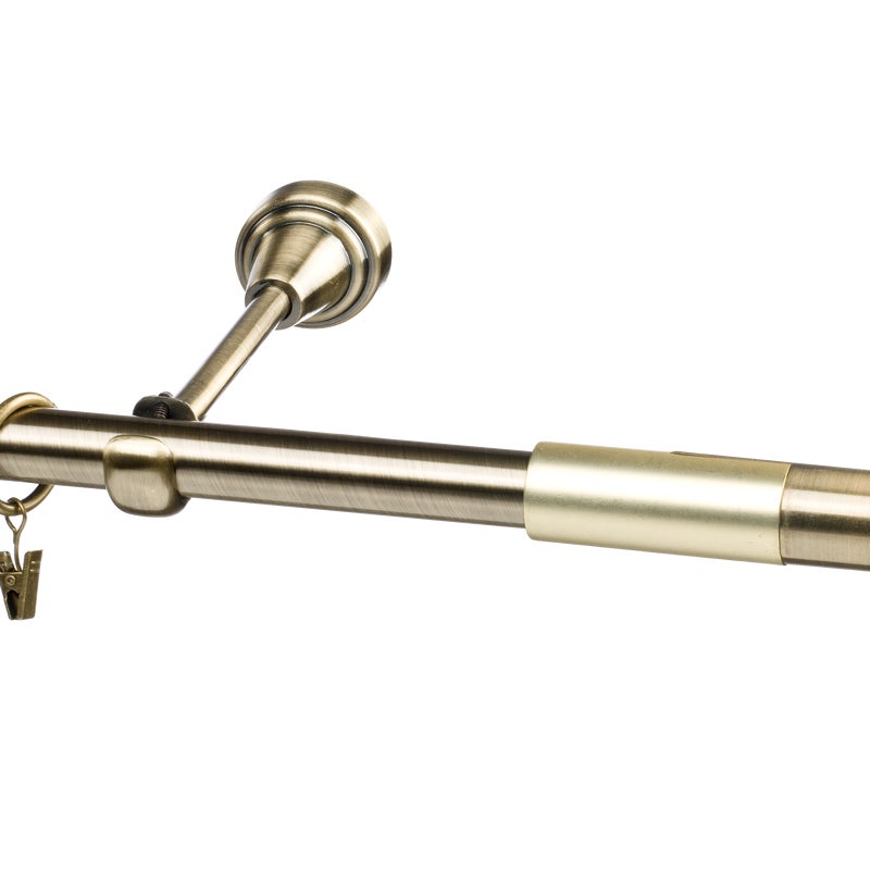 Karnisz Prado Wave 240 cm pojedynczy mosiądz 19 mm