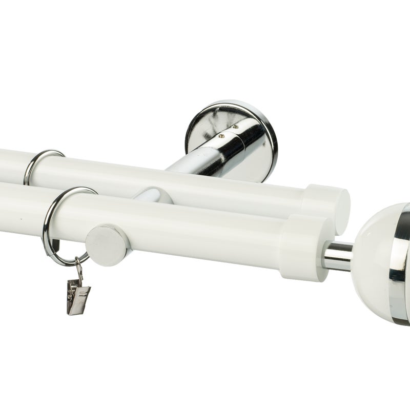 Karnisz Magic Vivaldi 160 cm podwójny biały 25/19 mm