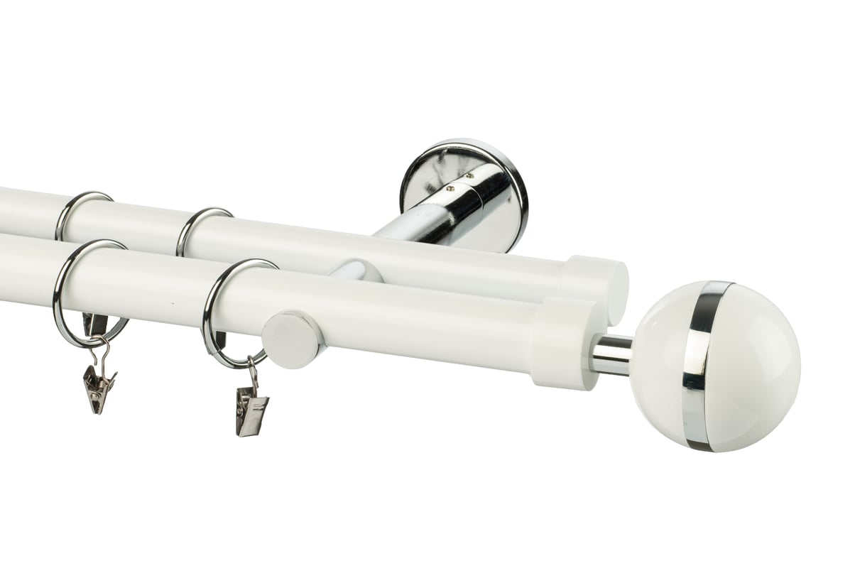 Karnisz Magic Vivaldi 200 cm podwójny biały 25/19 mm