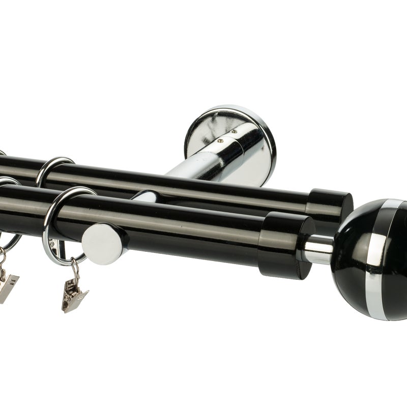 Karnisz Magic Vivaldi 160 cm podwójny czarny 25/19 mm