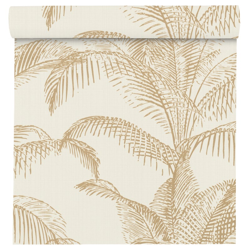 Tapeta Palmy Selection Vinyl 406818 beżowa winylowa na flizelinie