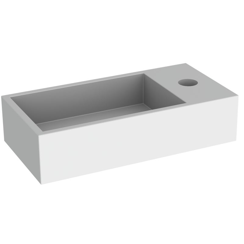 Umywalka konglomeratowa nablatowa Sól 36 x18 prawa mat Domino