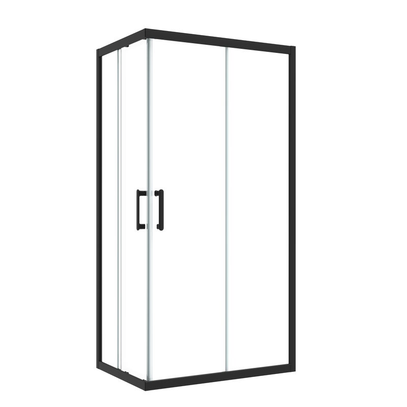 Kabina prysznicowa prostokątna Easy 100 x 80 x 190 cm czarna Sensea