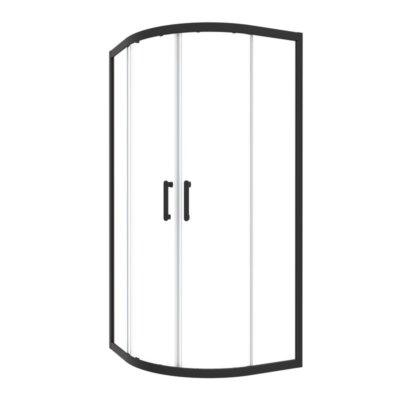 Kabina prysznicowa półokrągła Easy 80 x 80 x 190 cm czarna Sensea