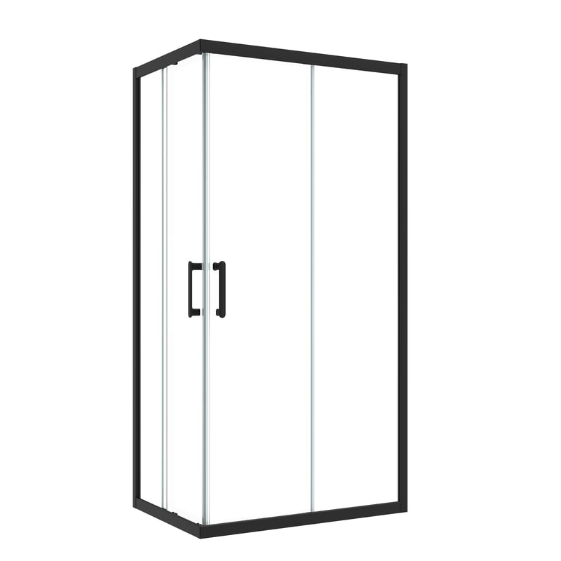 Kabina prysznicowa prostokątna Easy 90 x 70 x 190 cm czarna Sensea