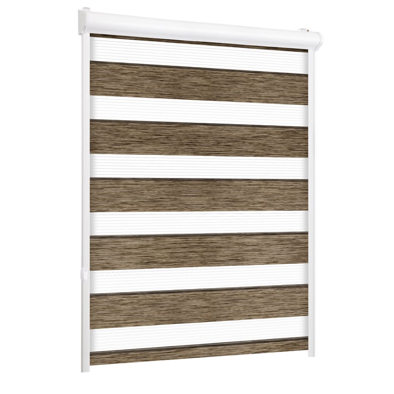 Roleta w kasecie dzień noc Naturale brązowa 102 x 150 cm lewa