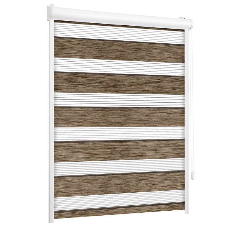 Roleta w kasecie dzień noc Naturale brązowa 73.5 x 220 cm prawa