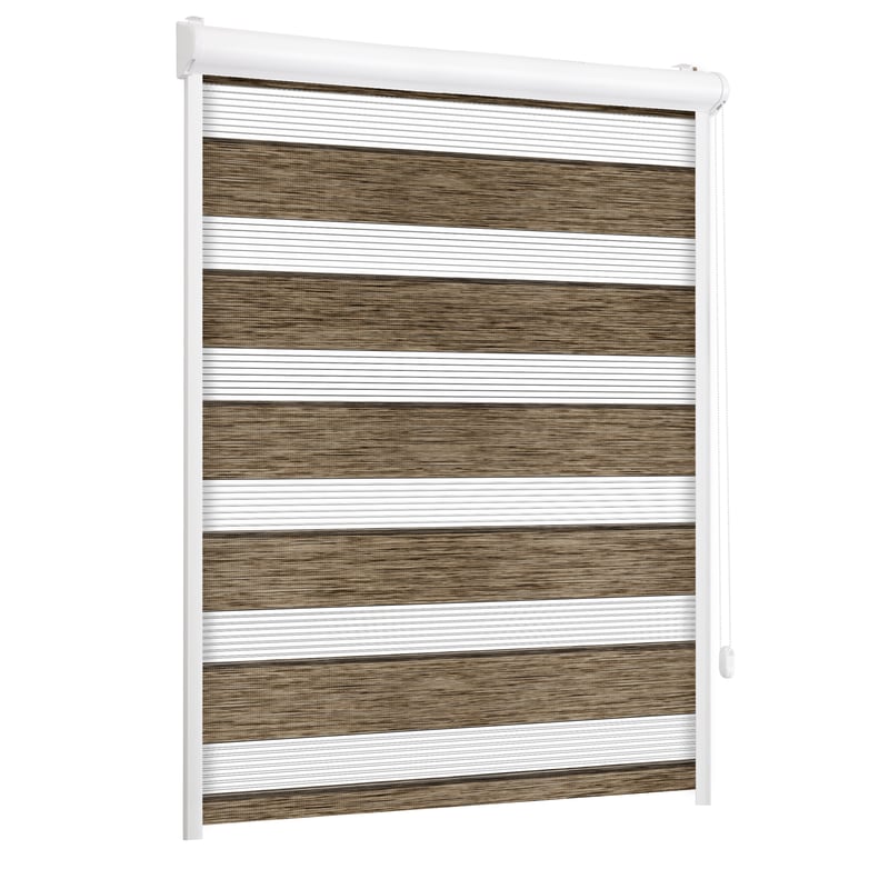 Roleta w kasecie dzień noc Naturale brązowa 79.5 x 220 cm prawa
