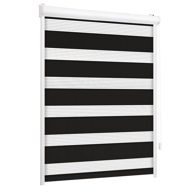 Roleta w kasecie dzień noc Classic czarna 58.5 x 220 cm prawa