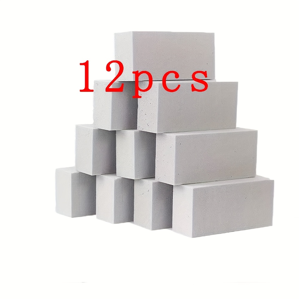 TEMU 12 Sztuk Bloków Pianki Kwiatowej W Szczególnie Gęstej Grubiudze Grzebieniowej Koloru Szarego - Pianka Prostokątna Absorbująca Do DIY, Sztuczne