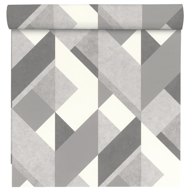 Tapeta Geometryczna 278835 szara papierowa