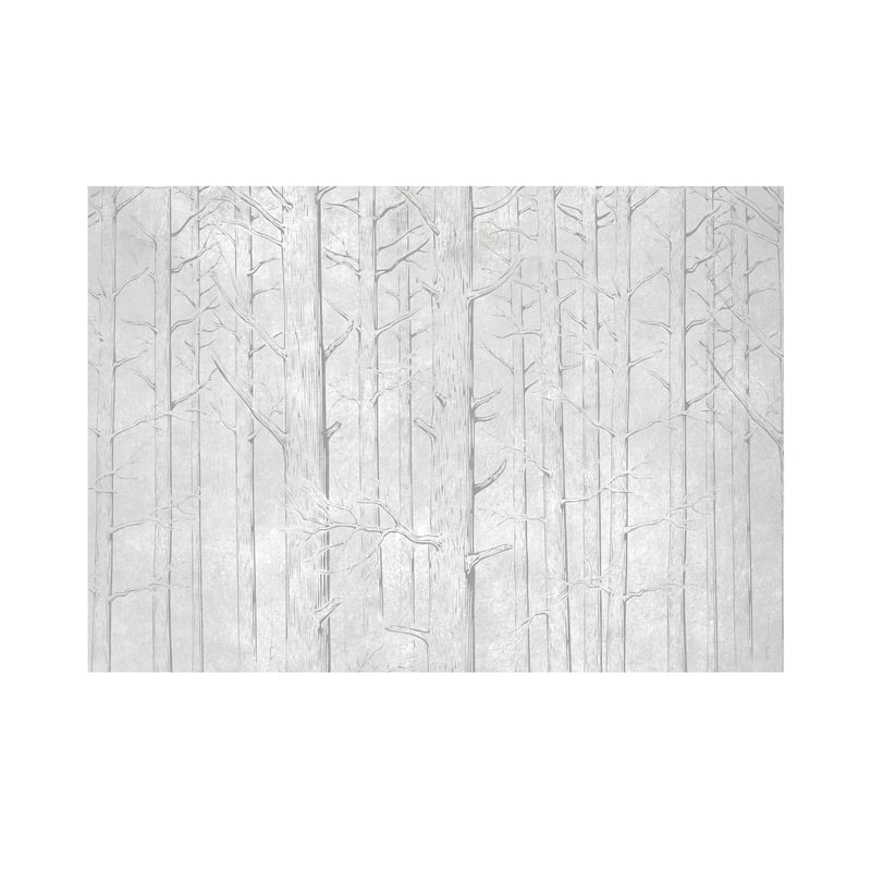 Mural Trees las w odcieniach szarości 400 x 280 cm struktura płótna