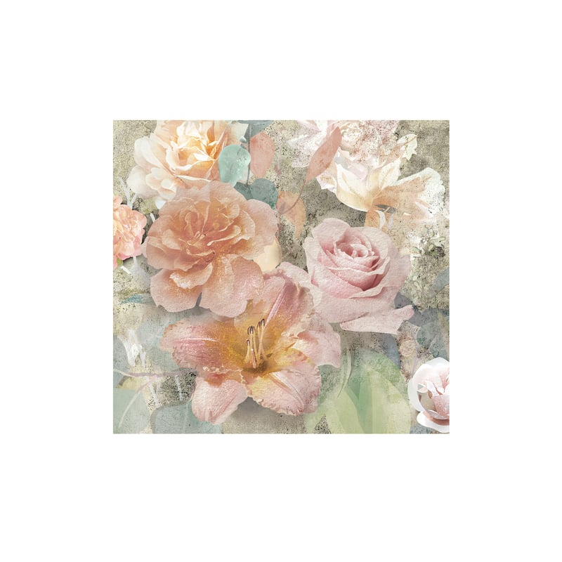 Mural Rose kwiaty pastele 300 x 280 cm z struktura płótna