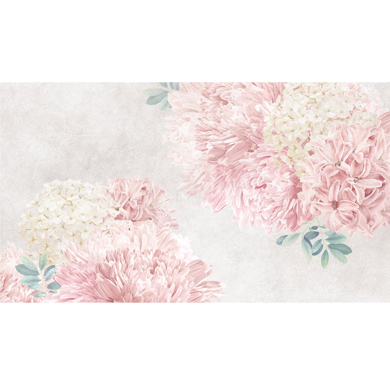Mural Pink kwiaty pastele 500 x 280 cm struktura płótna